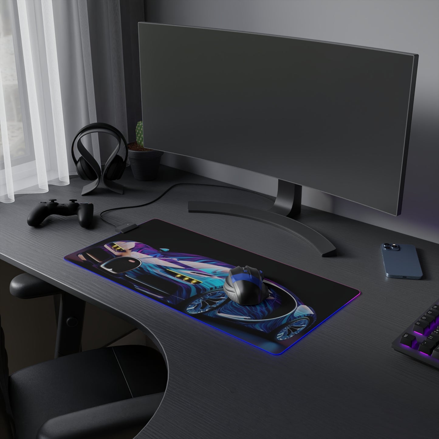 LED Gaming Mouse Pad Bugatti Abstract Flair 3