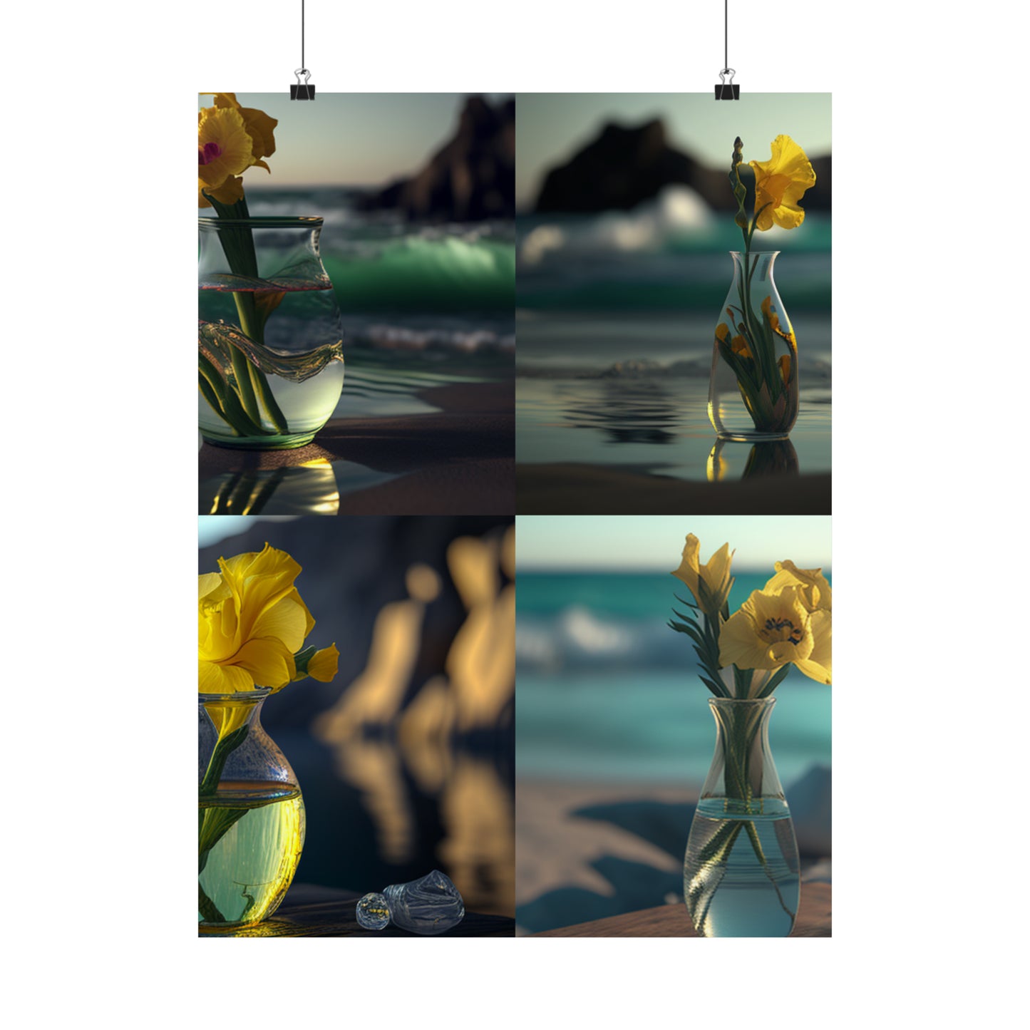 Premium Matte Vertical Posters Yellow Gladiolus glass 5