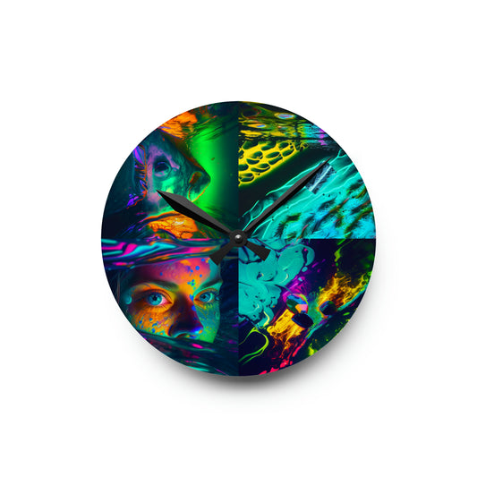 Acrylic Wall Clock Florescent Glow 5