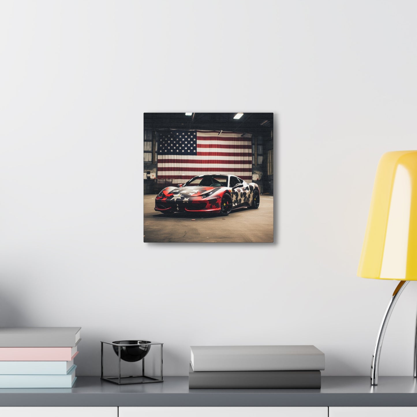 Canvas Gallery Wraps American Flag Farrari 1