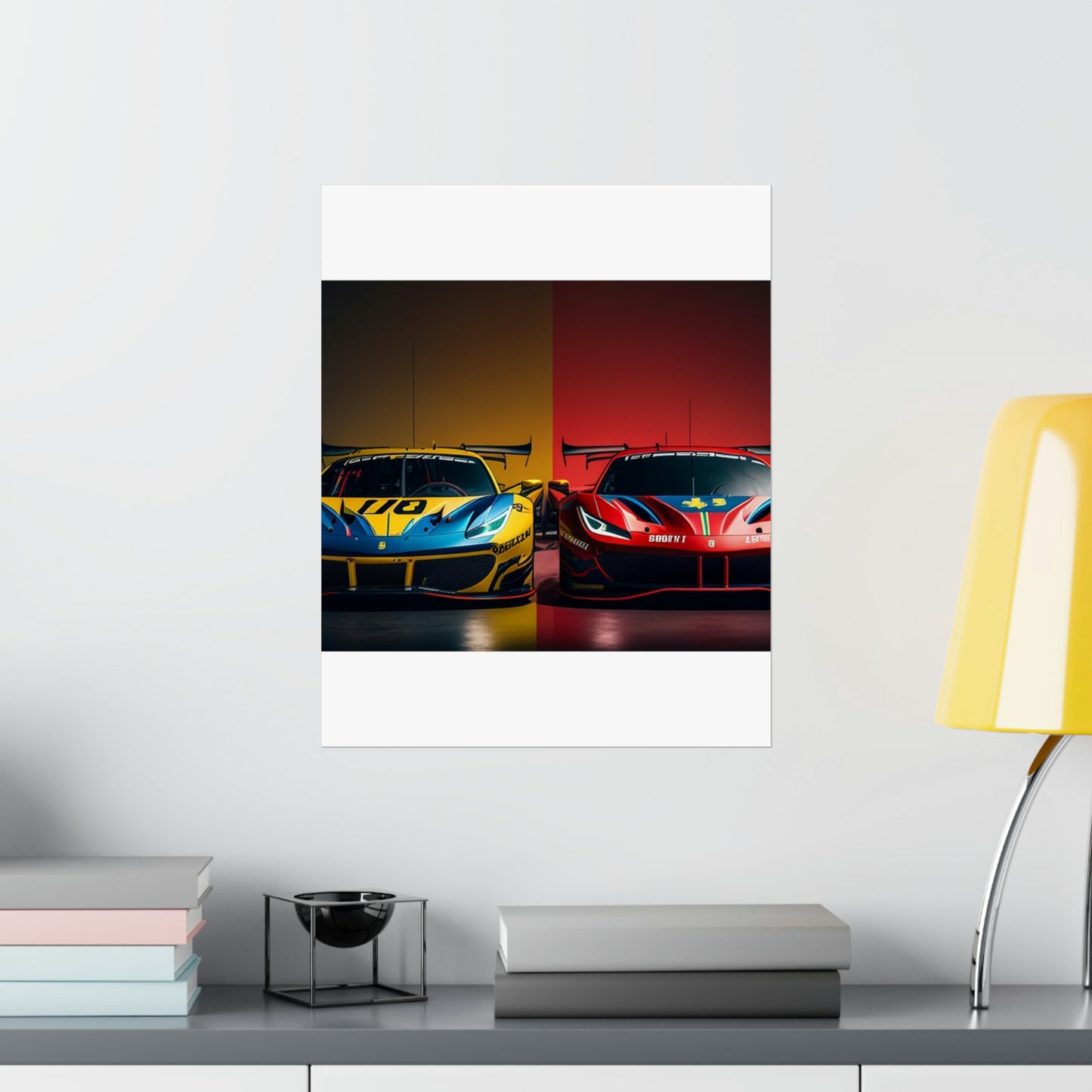 Premium Matte Vertical Posters Ferrari Red Blue 3