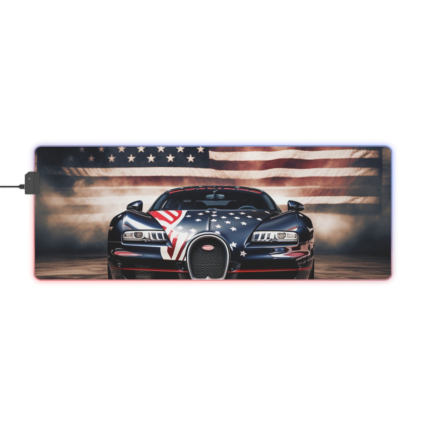 LED Gaming Mouse Pad Bugatti American Flag 2