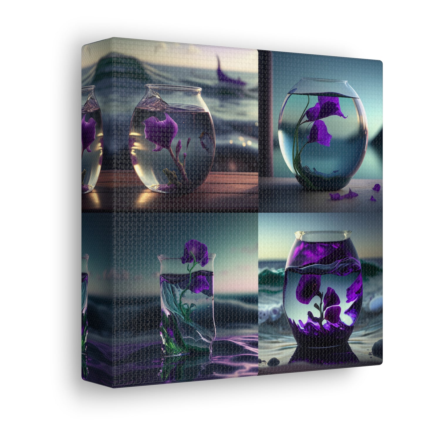 Canvas Gallery Wraps Purple Sweet pea in a vase 5