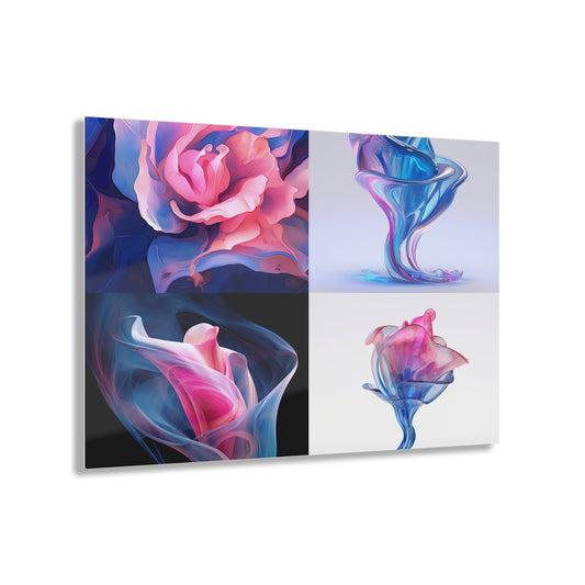 Acrylic Prints Pink & Blue Tulip Rose 5