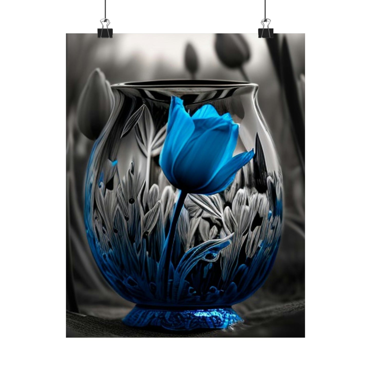 Premium Matte Vertical Posters Tulip Blue 1