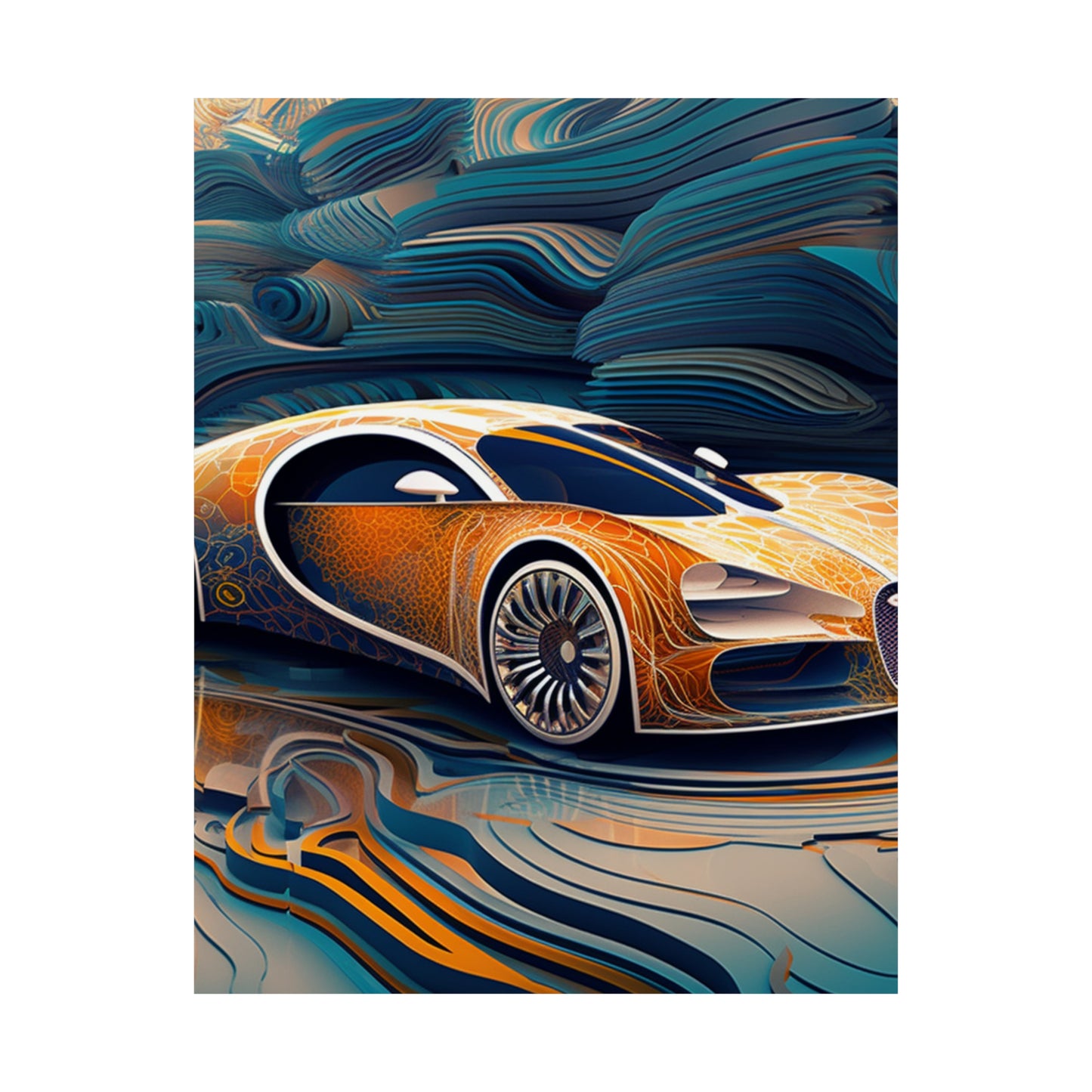 Premium Matte Vertical Posters Bugatti Abstract Flair 1