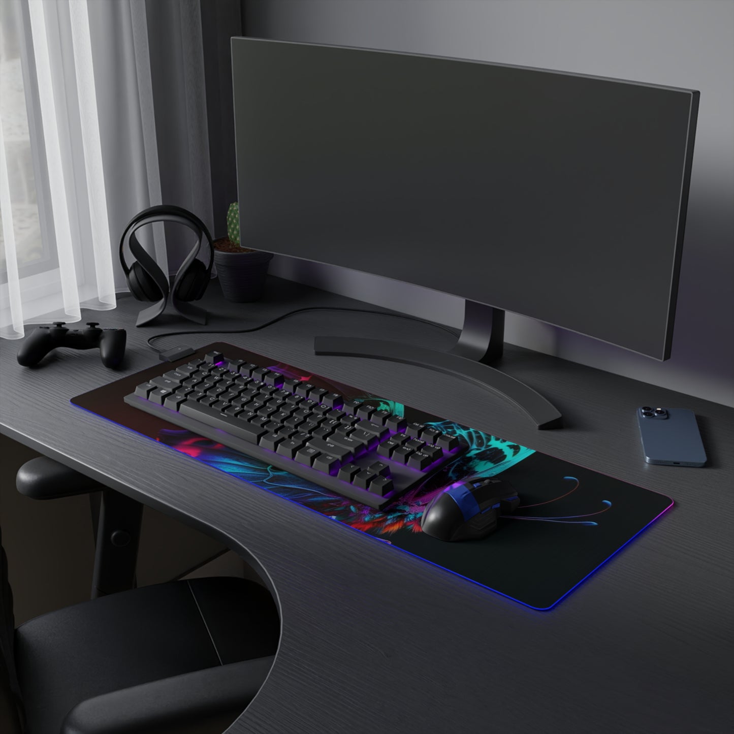 LED Gaming Mouse Pad Raw Hyper Color Butterfly 1