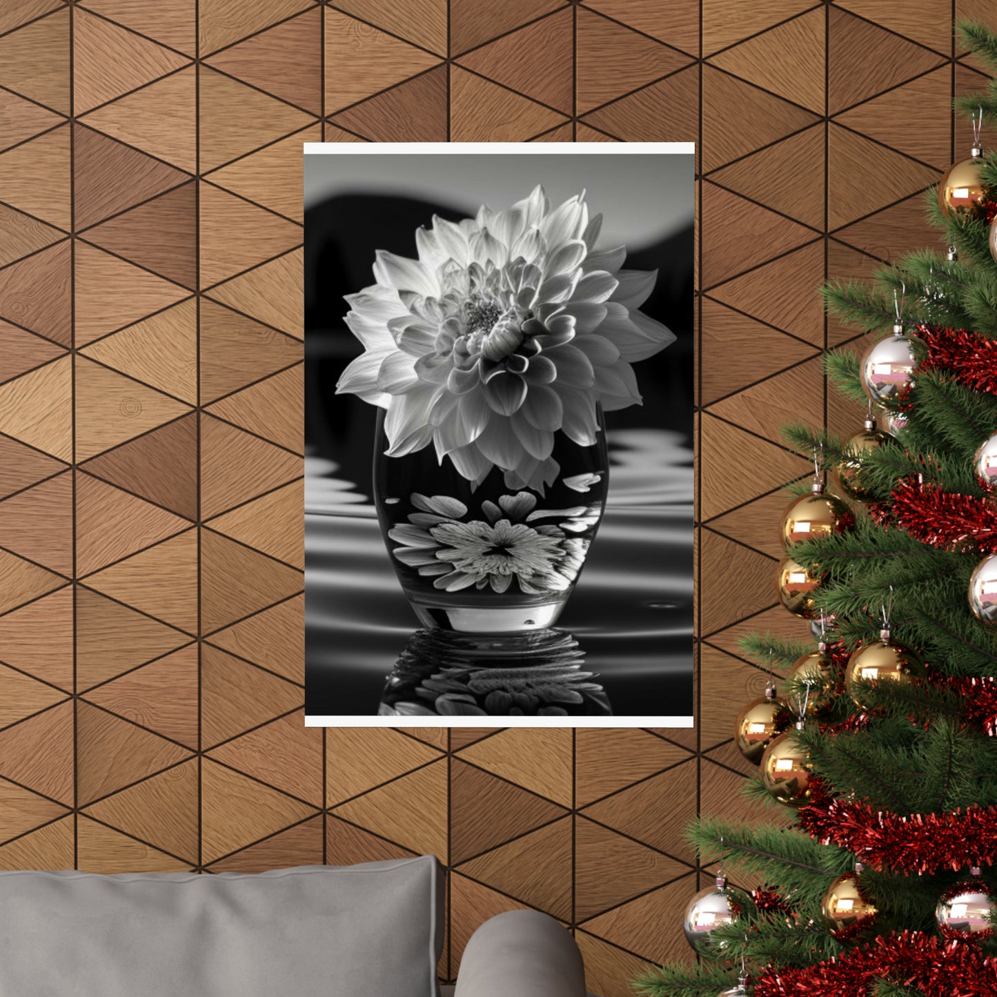 Premium Matte Vertical Posters White Dahlia 4