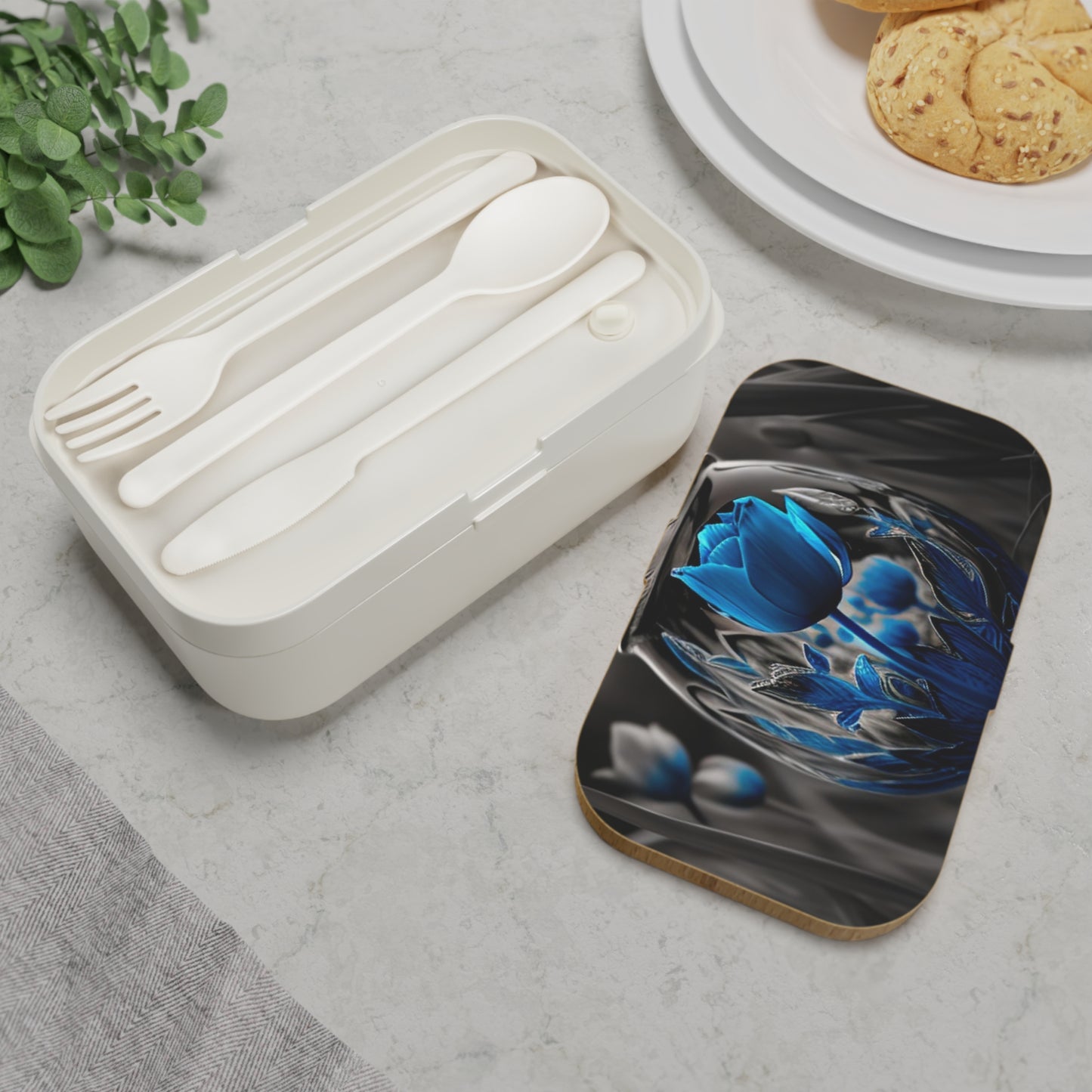 Bento Lunch Box Tulip Blue 2