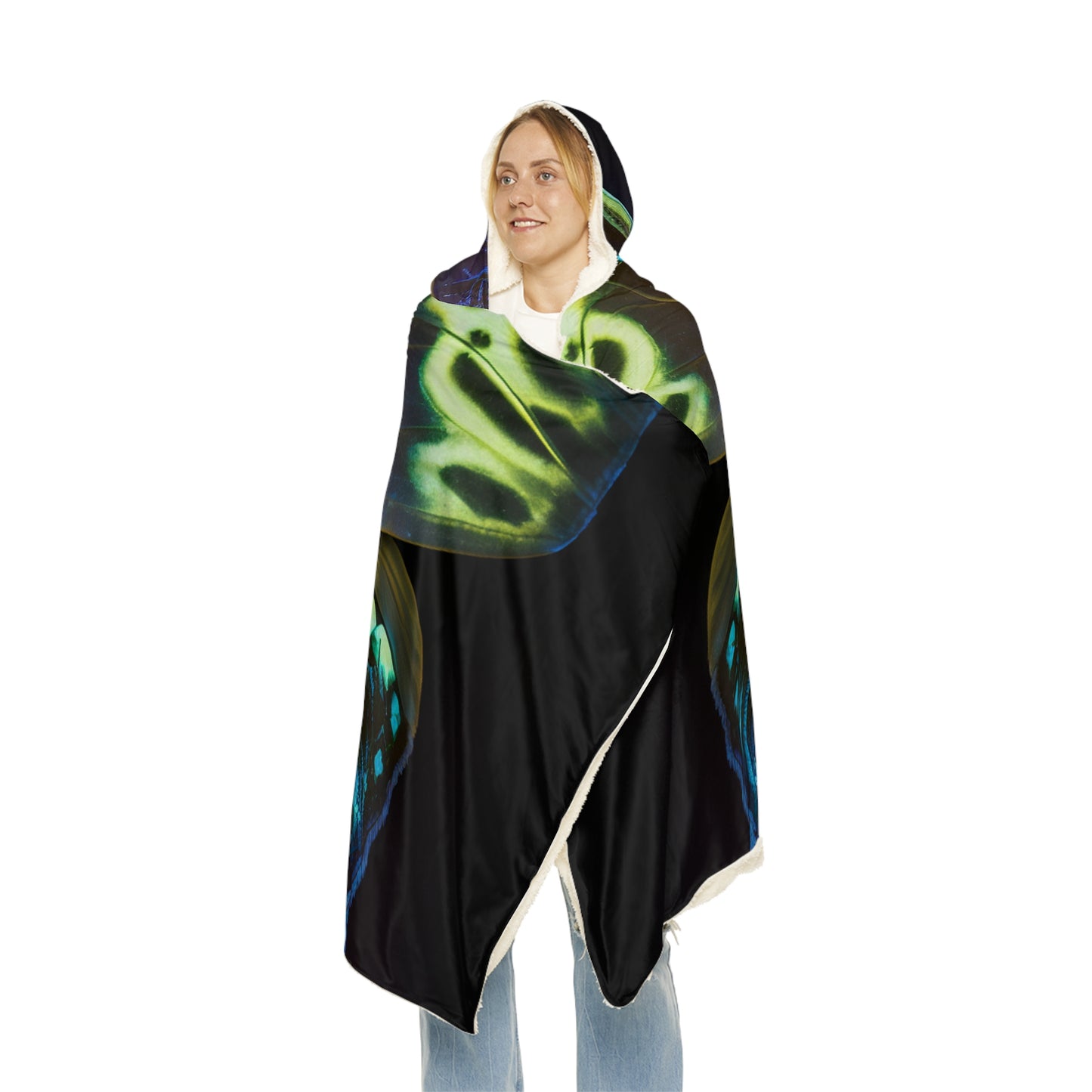 Snuggle Hooded Blanket Neon Hue Butterfly 1