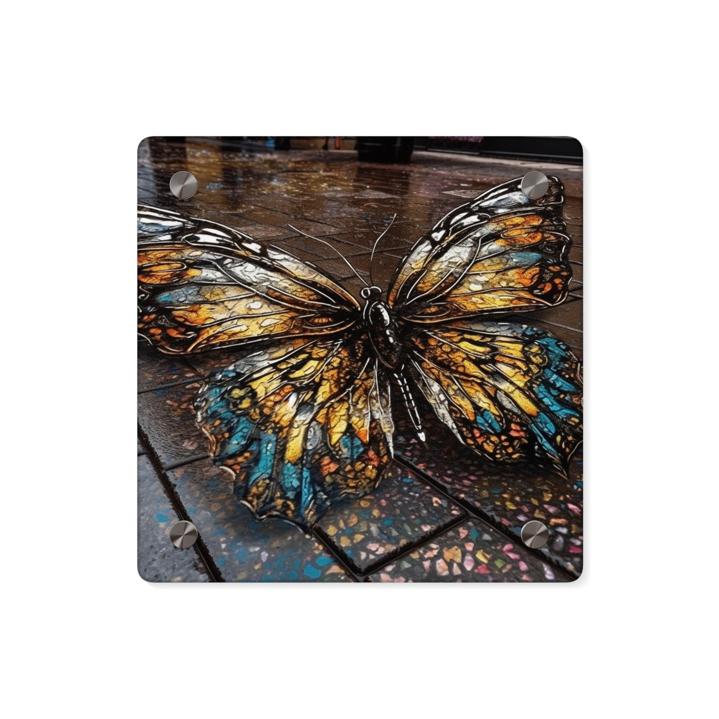 Acrylic Wall Art Panels Water Butterfly Street 1