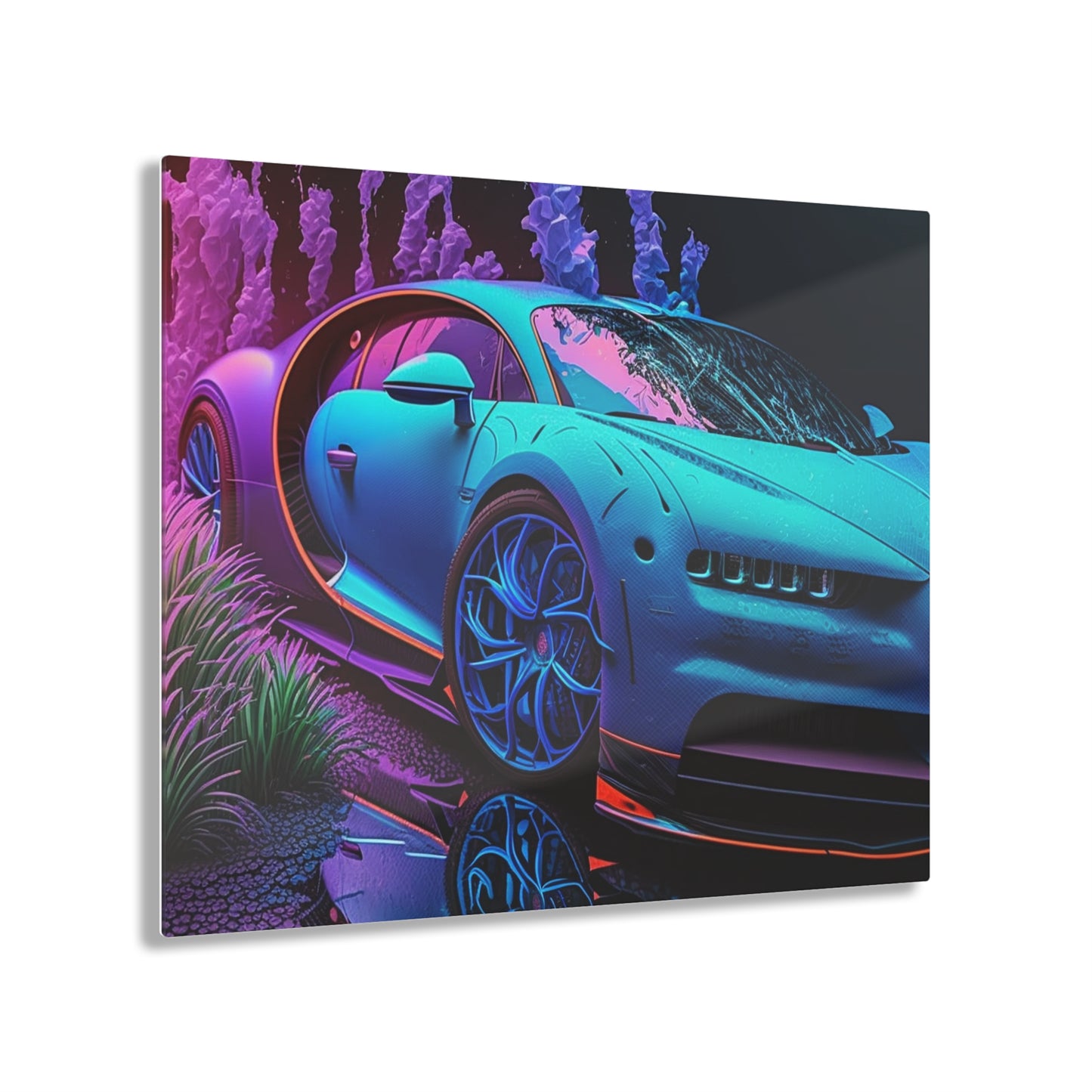 Acrylic Prints Bugatti Neon Chiron 2