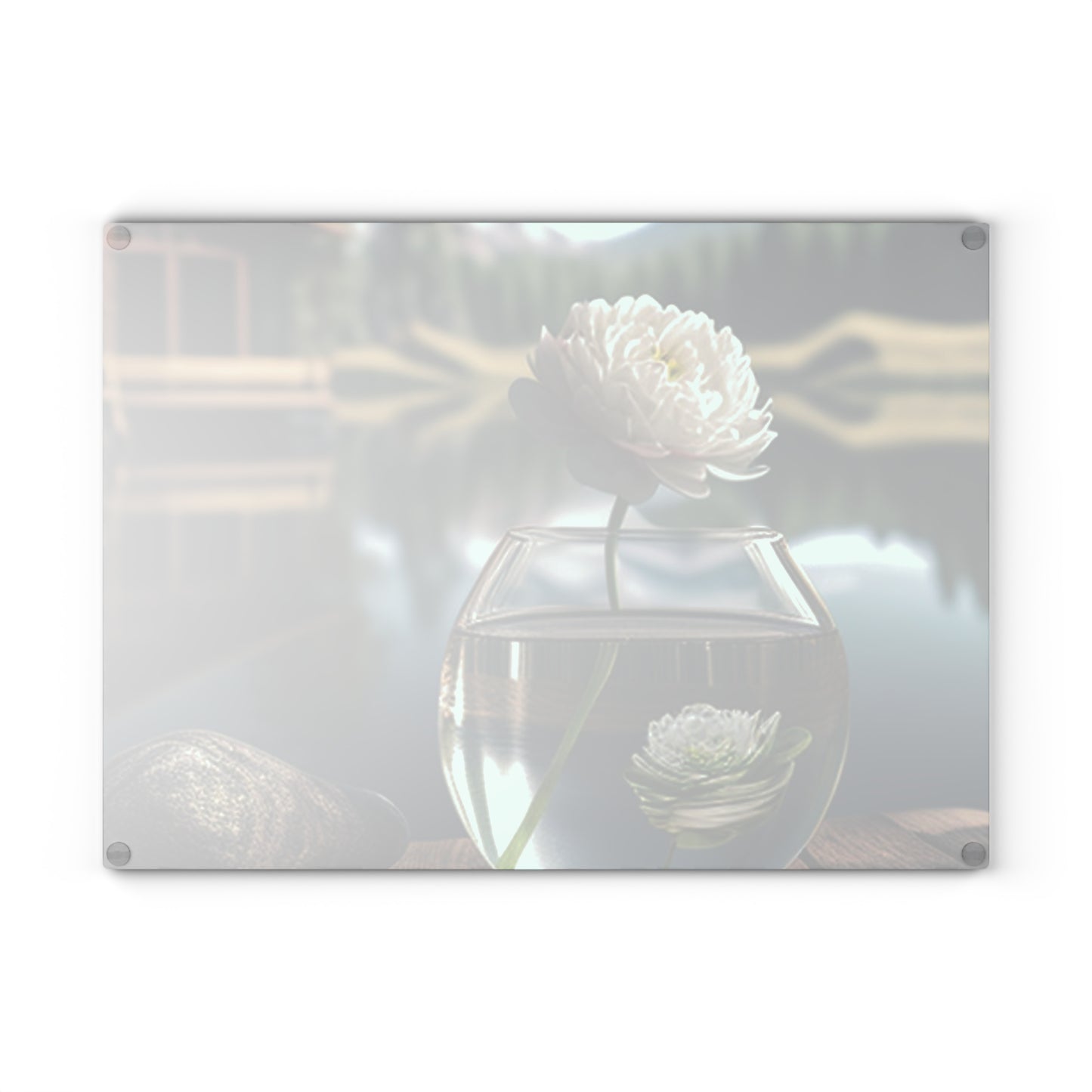 Glass Cutting Board White Peony glass vase 2