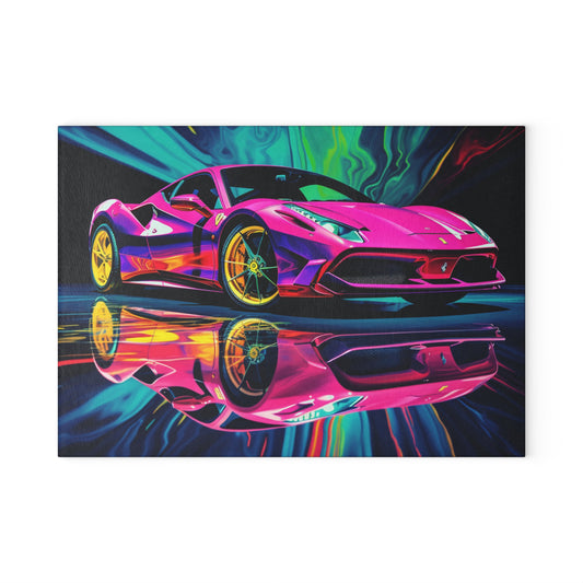 Glass Cutting Board Pink Ferrari Macro 4