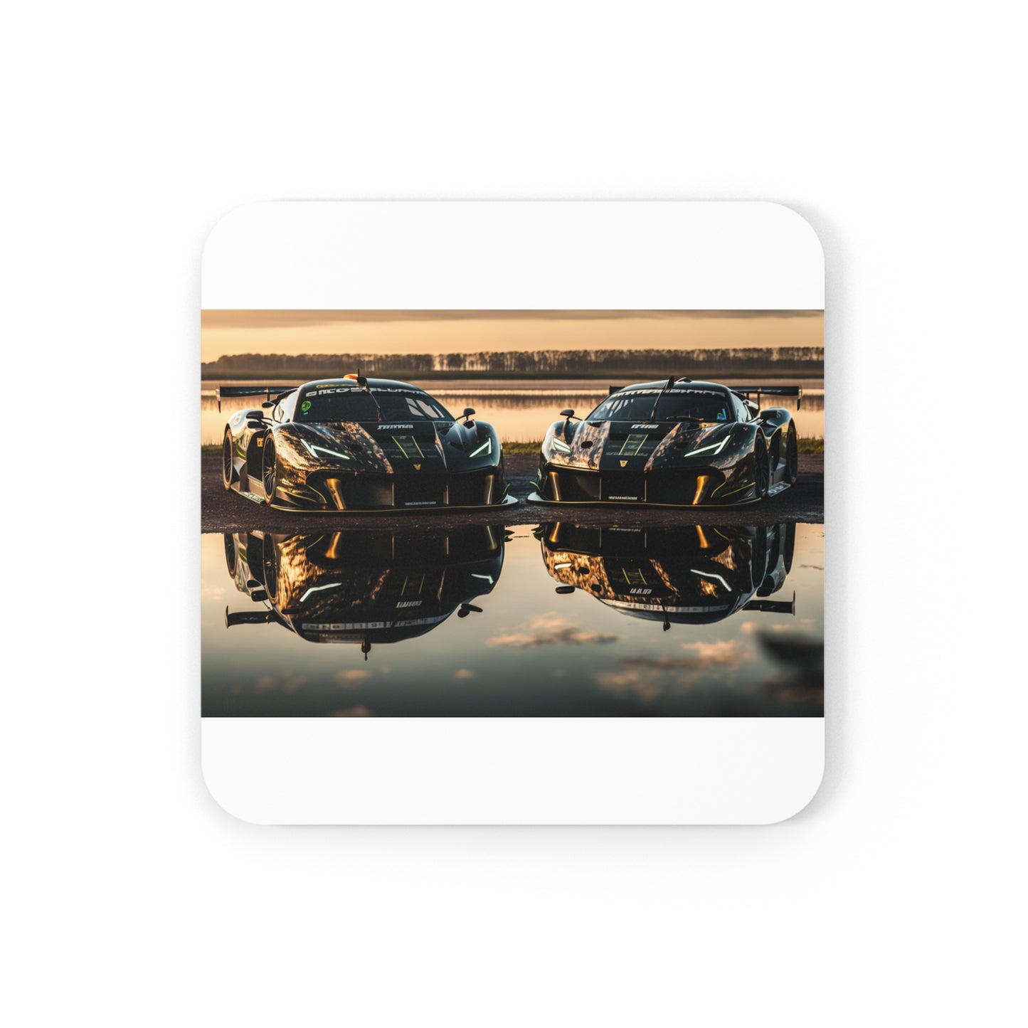 Corkwood Coaster Set Ferrari Lake 4