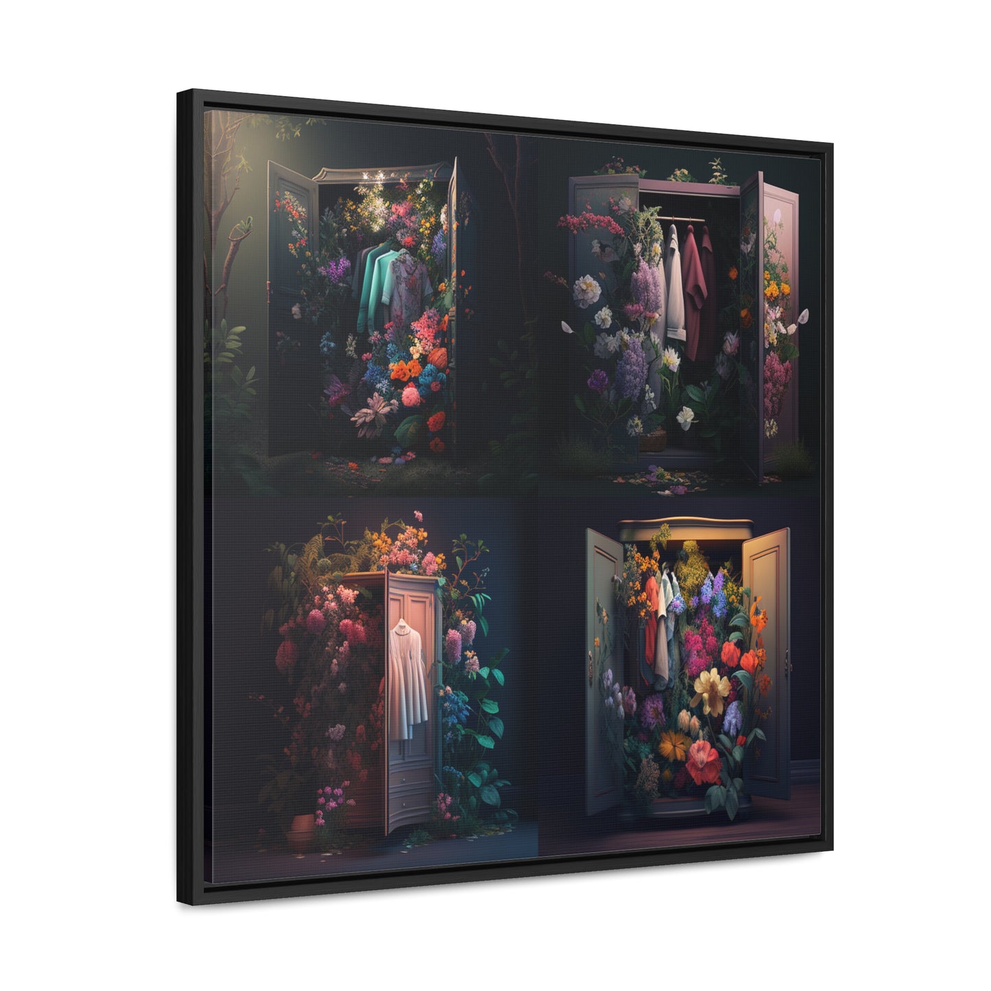 Gallery Canvas Wraps, Square Frame A Wardrobe Surrounded by Flowers 5