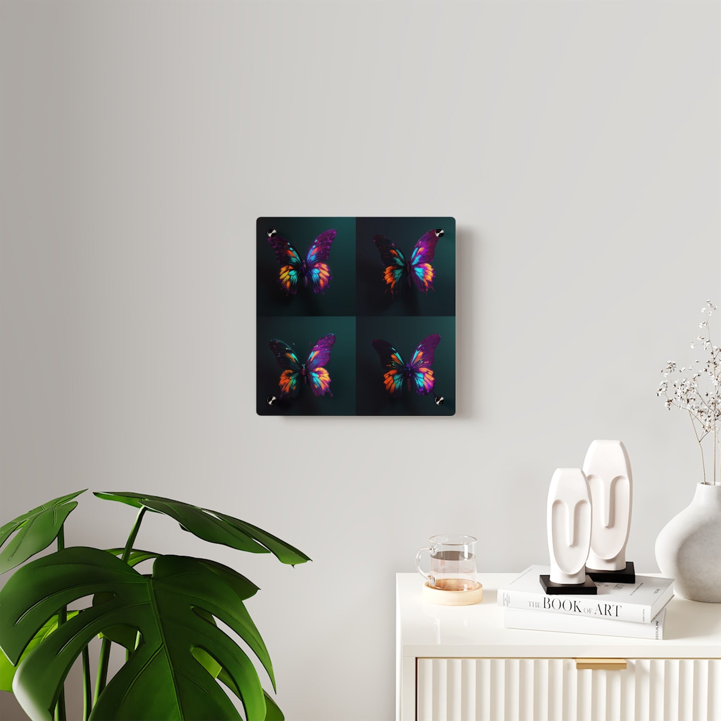Acrylic Wall Art Panels Hyper Colorful Butterfly Purple 5