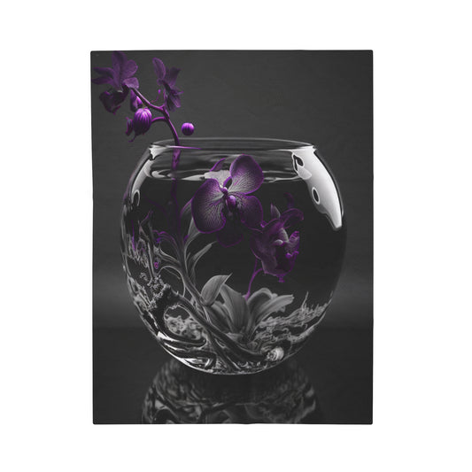 Velveteen Plush Blanket Purple Orchid Glass vase 3
