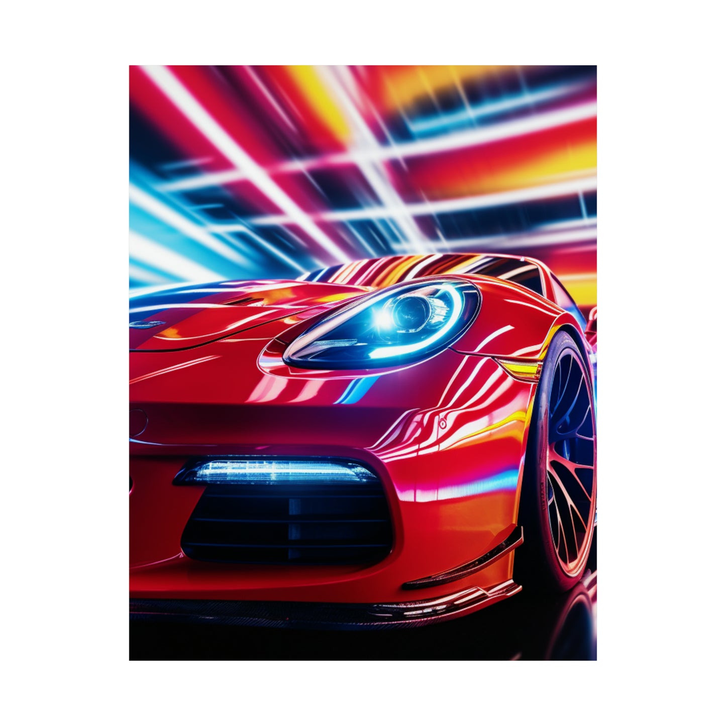 Premium Matte Vertical Posters Macro Flag Ferrari 1