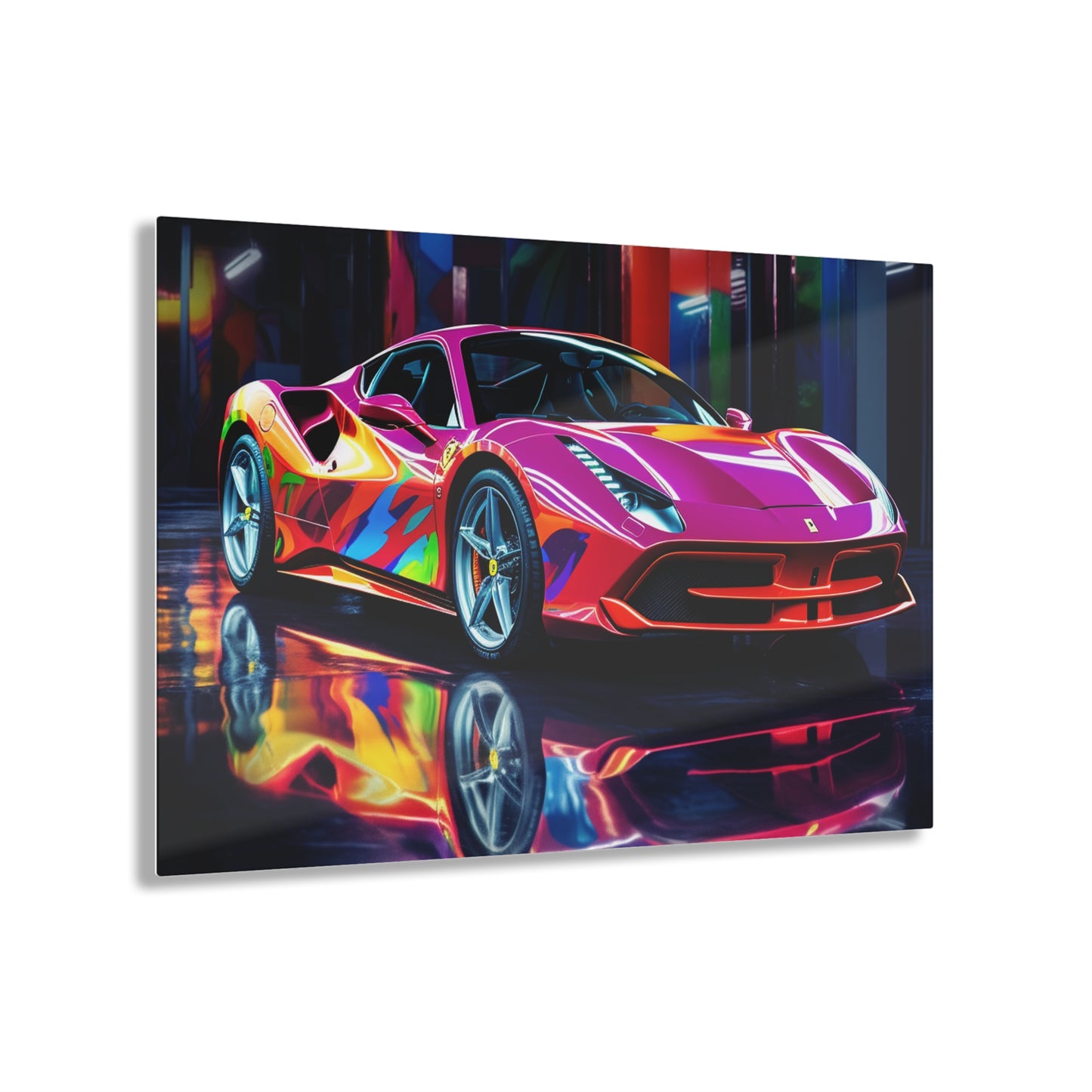 Acrylic Prints Pink Macro Ferrari 1