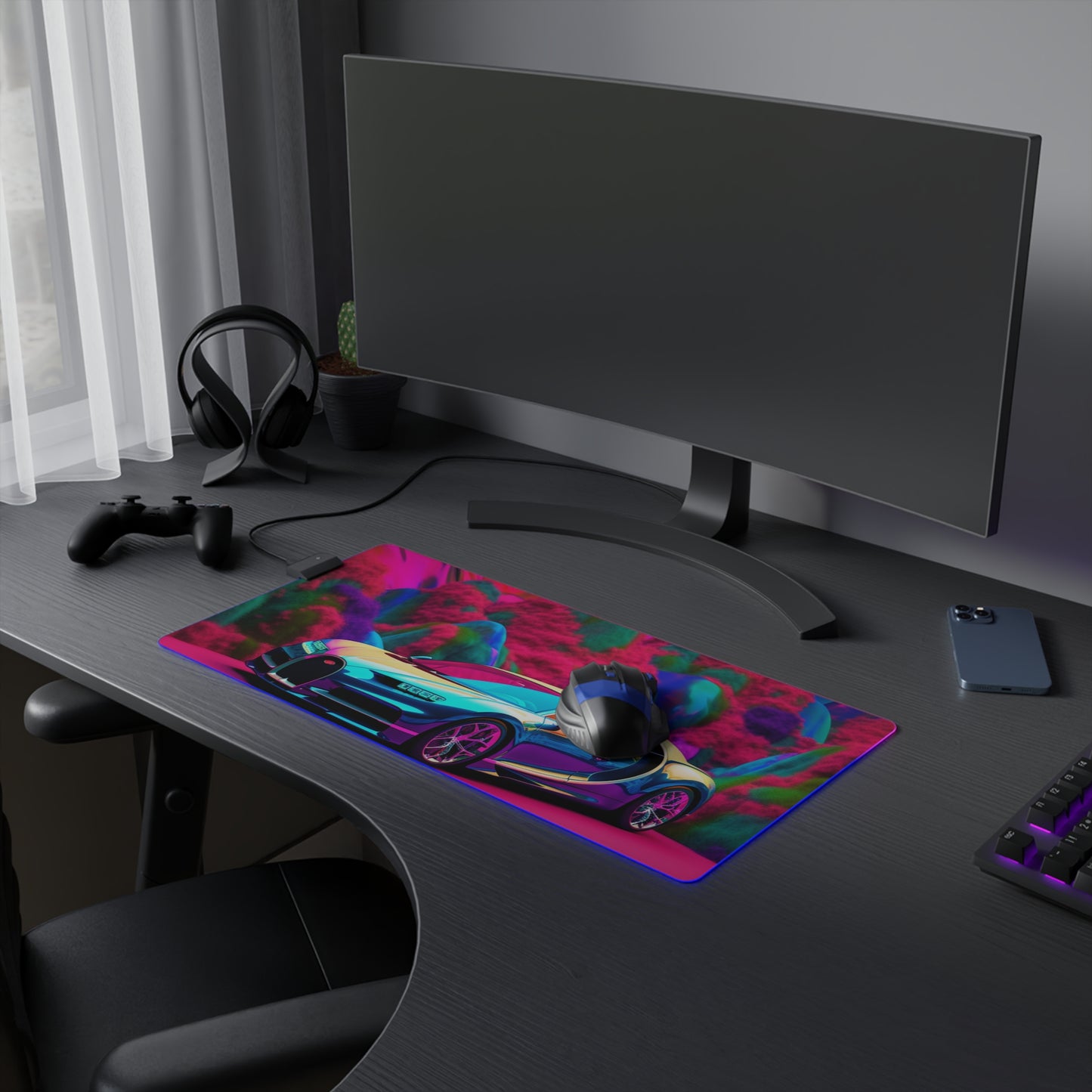 LED Gaming Mouse Pad Florescent Bugatti Flair 4