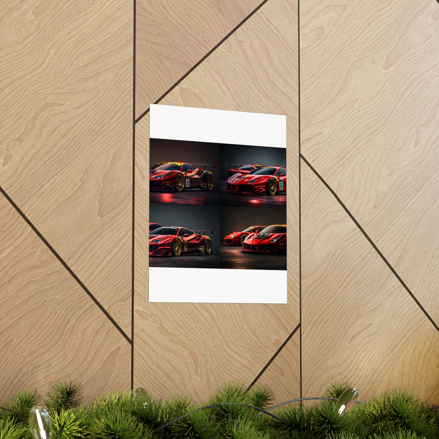 Premium Matte Vertical Posters Ferrari Red 5