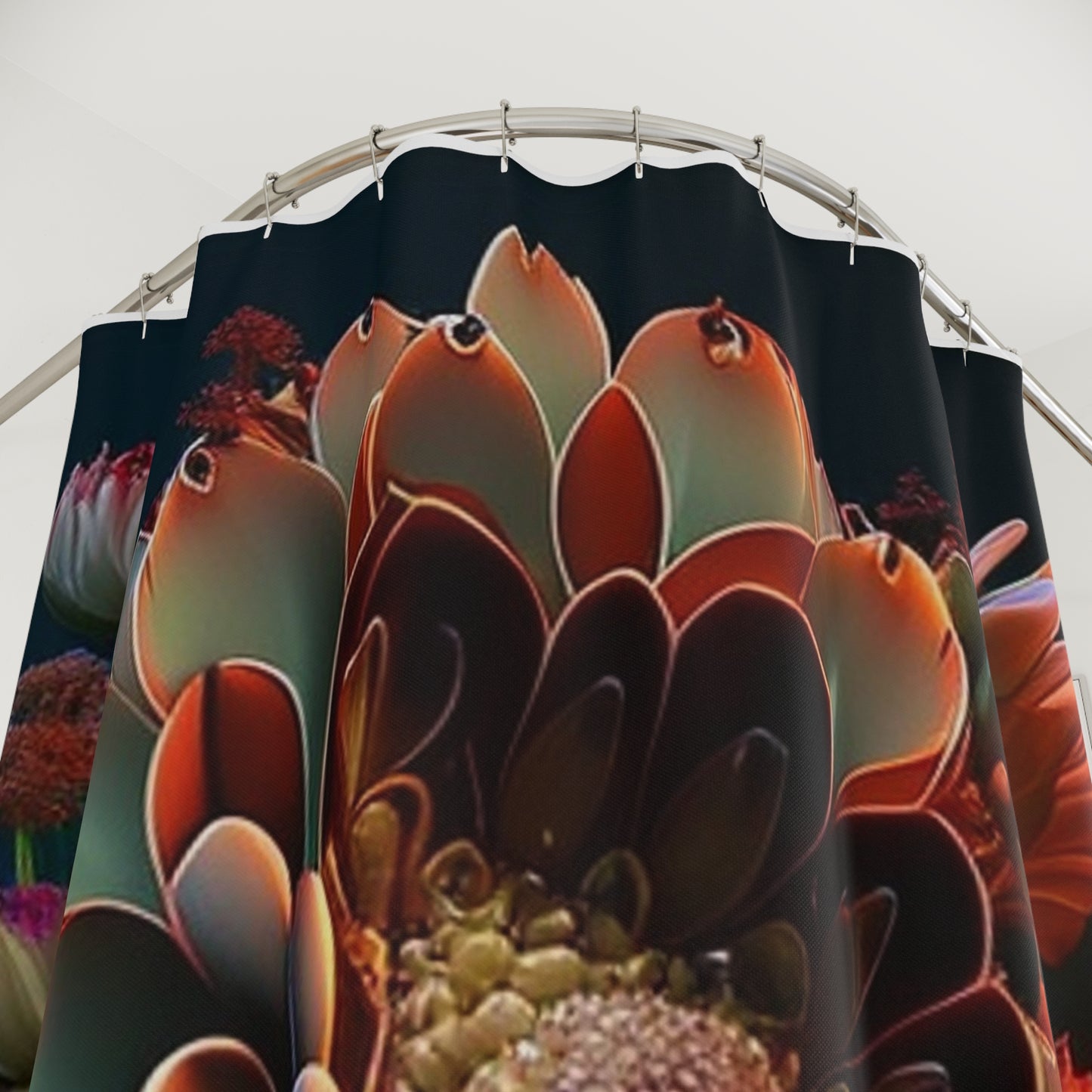 Polyester Shower Curtain Flower Arangment 4