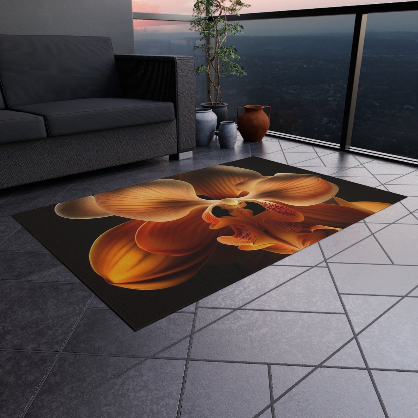 Outdoor Rug  Orange Orchid 2