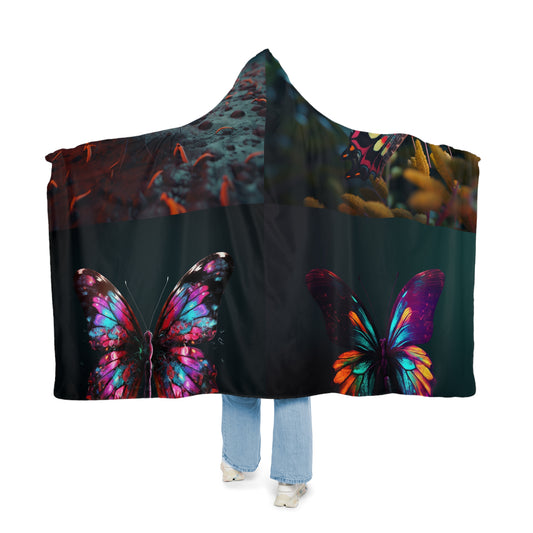 Snuggle Hooded Blanket Hyper Colorful Butterfly Macro 5