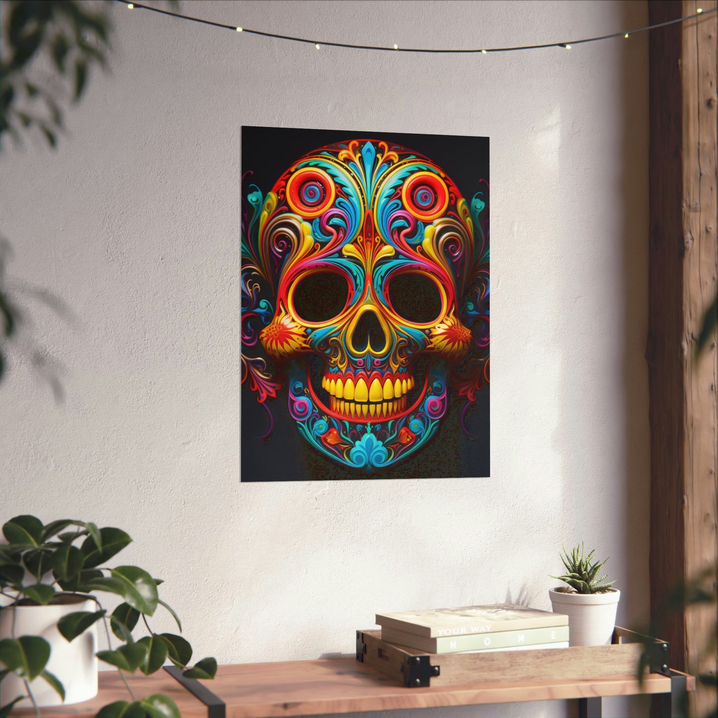 Premium Matte Vertical Posters Macro Skull Color 1