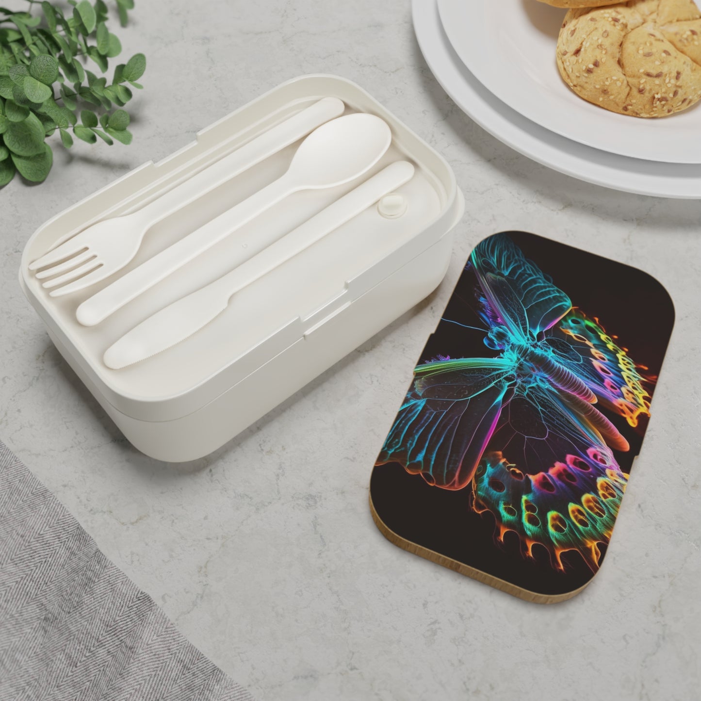 Bento Lunch Box Thermal Butterfly 2