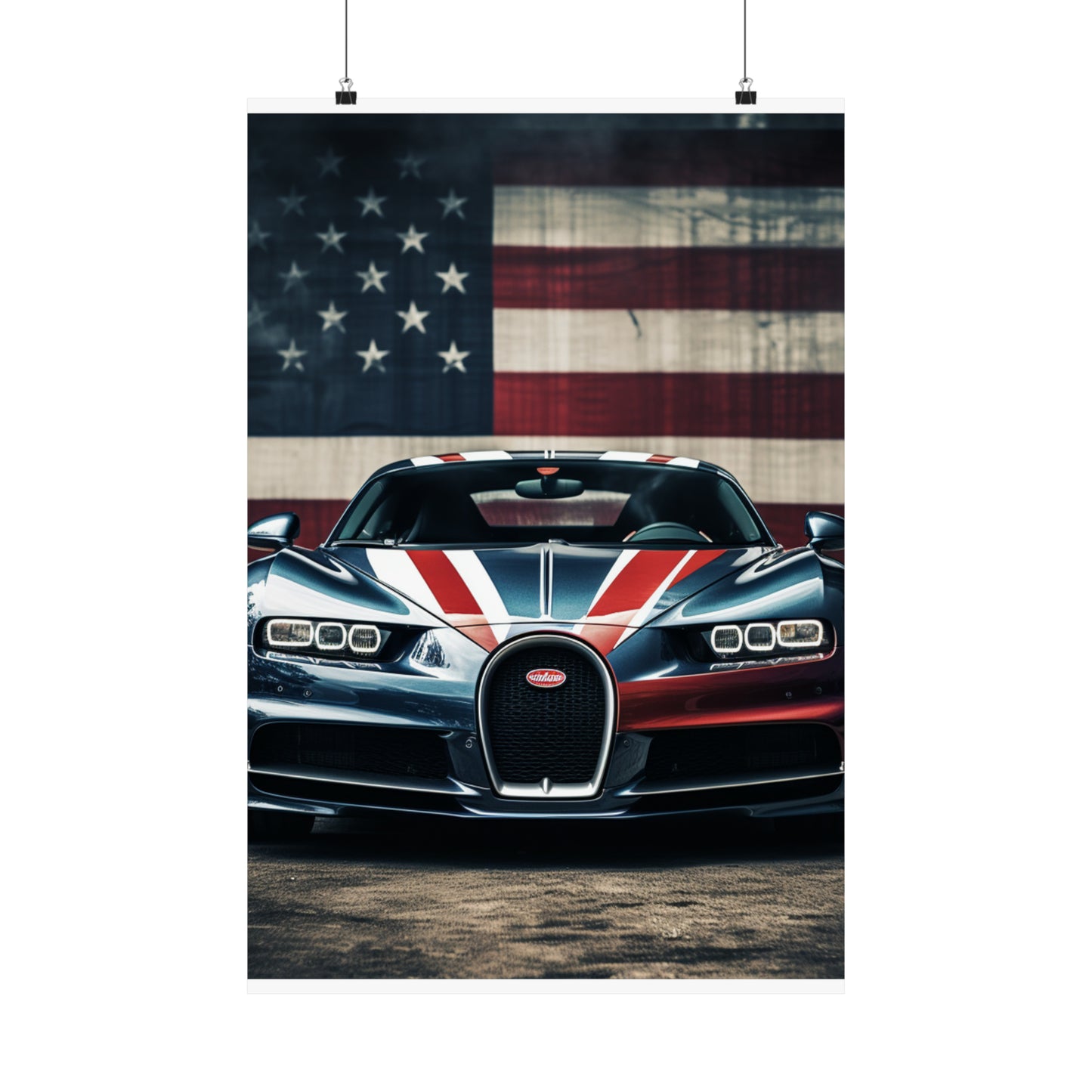 Premium Matte Vertical Posters Bugatti Flag 2