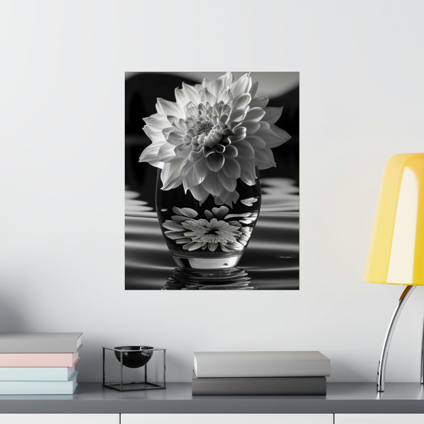 Premium Matte Vertical Posters White Dahlia 4