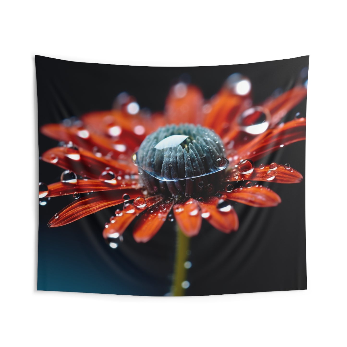 Indoor Wall Tapestries Water drop Macro Flower 1