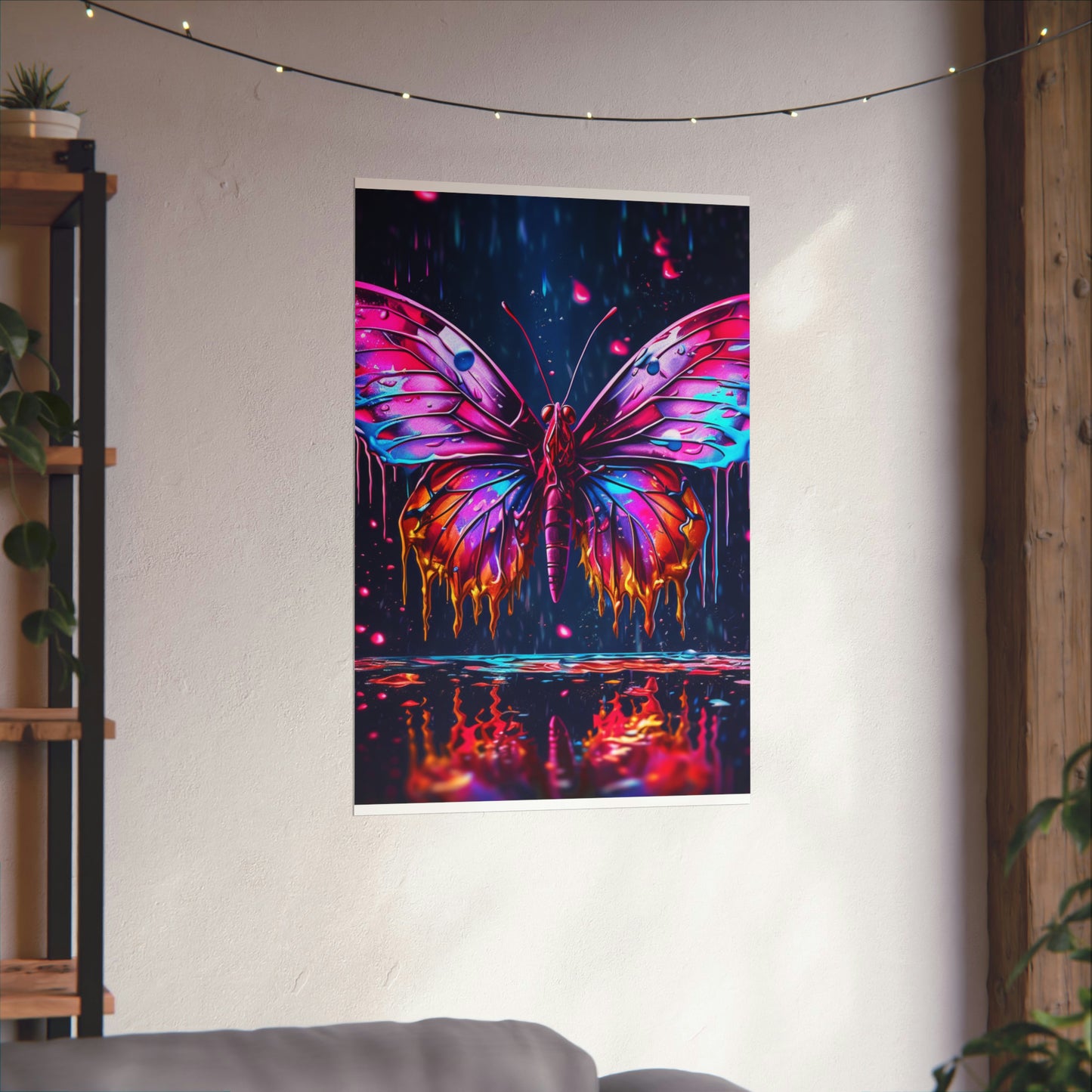 Premium Matte Vertical Posters Pink Butterfly Flair 2