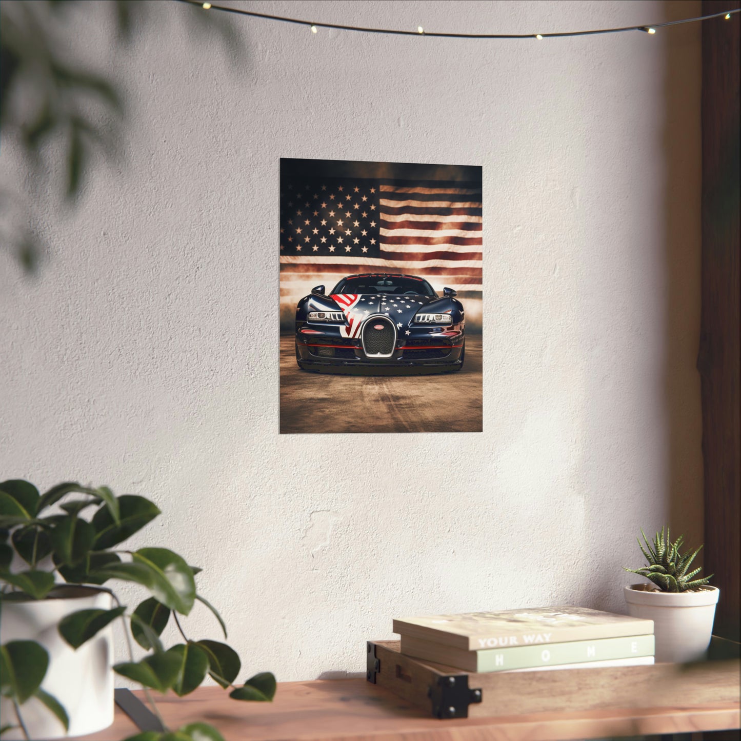 Premium Matte Vertical Posters Bugatti American Flag 2