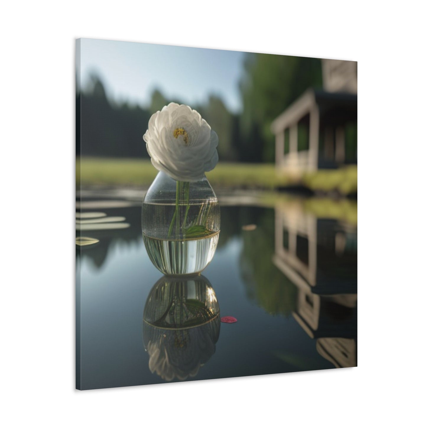 Canvas Gallery Wraps White Peony glass vase 1