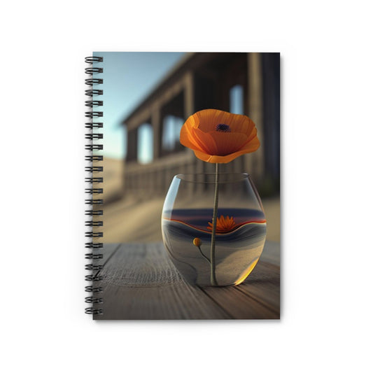 Spiral Notebook - Ruled Line Poppy in a Glass Vase 4