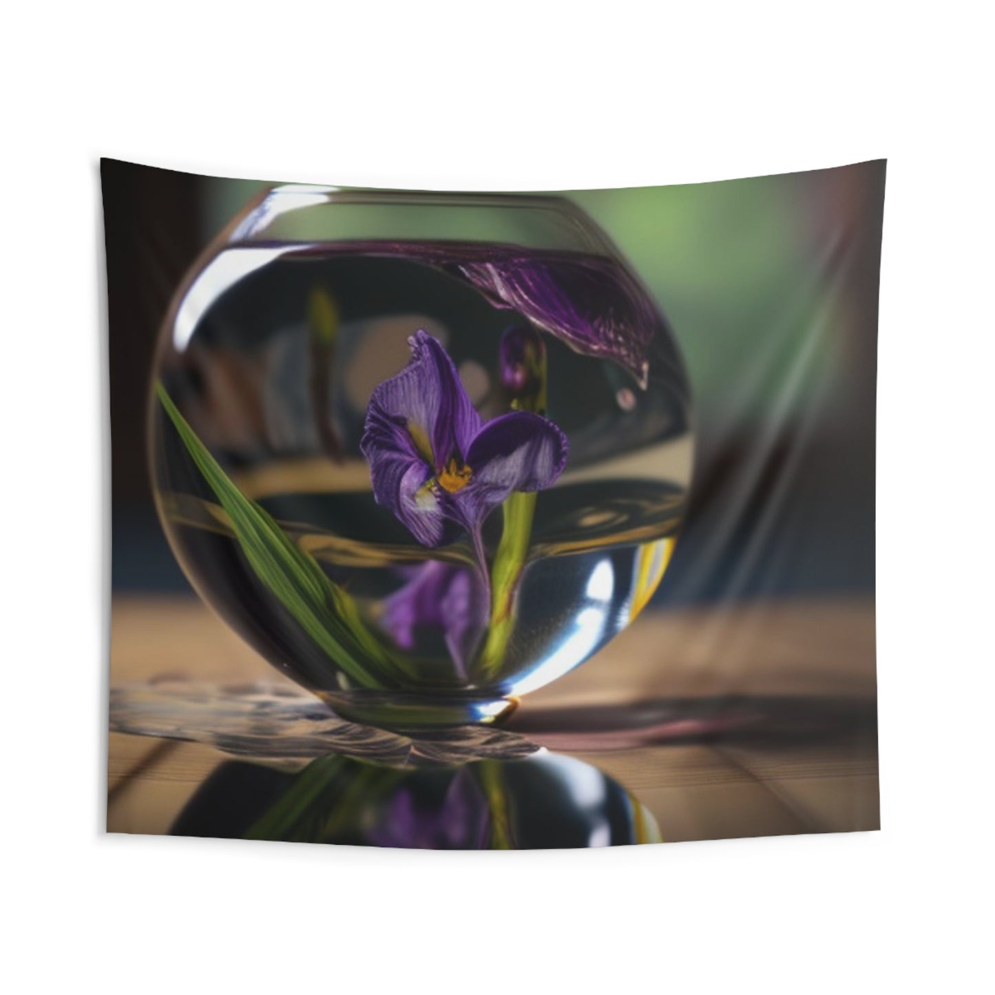 Indoor Wall Tapestries Purple Iris in a vase 1