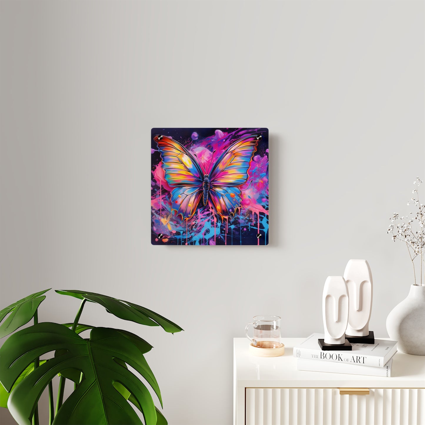 Acrylic Wall Art Panels Pink Butterfly Flair 3