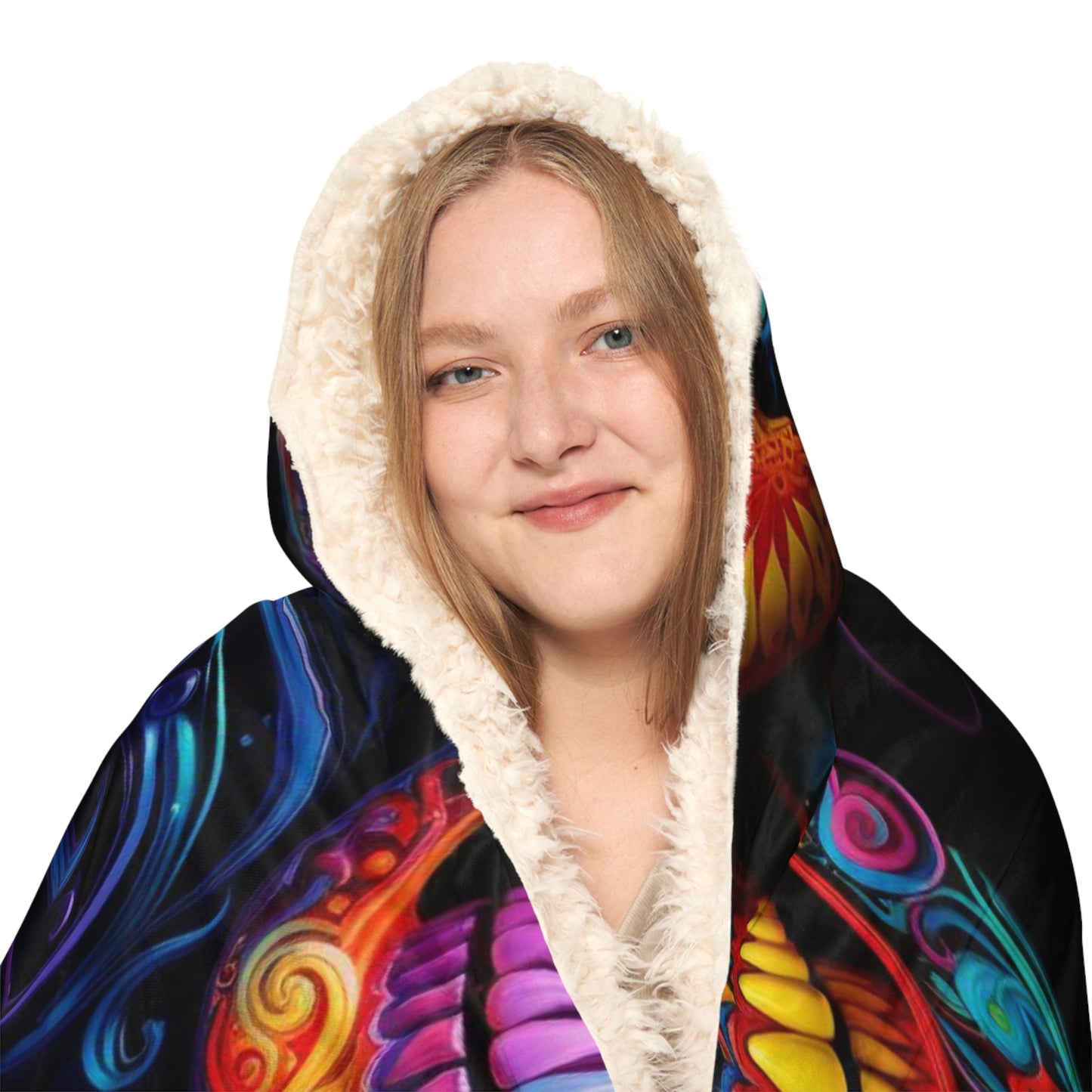 Snuggle Hooded Blanket Macro Skull Color 5