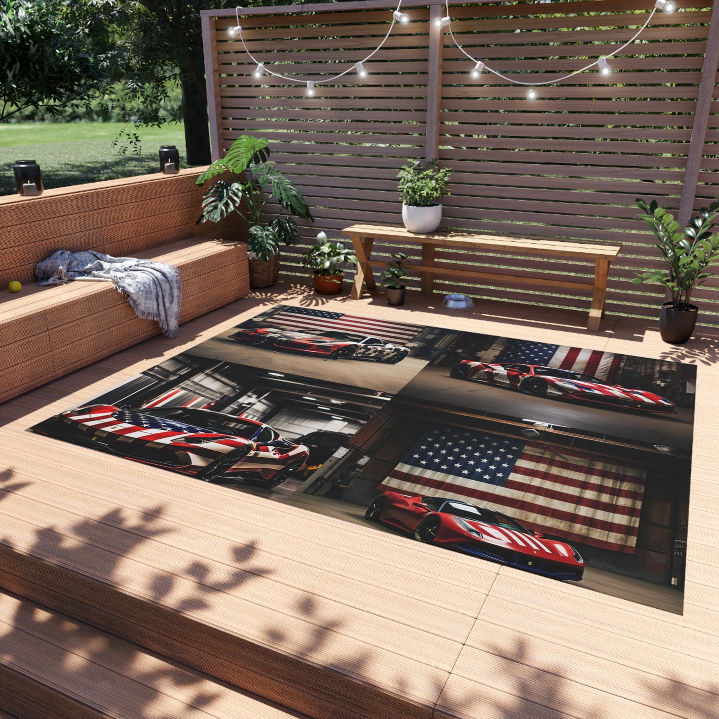 Outdoor Rug  American Flag Farrari 5