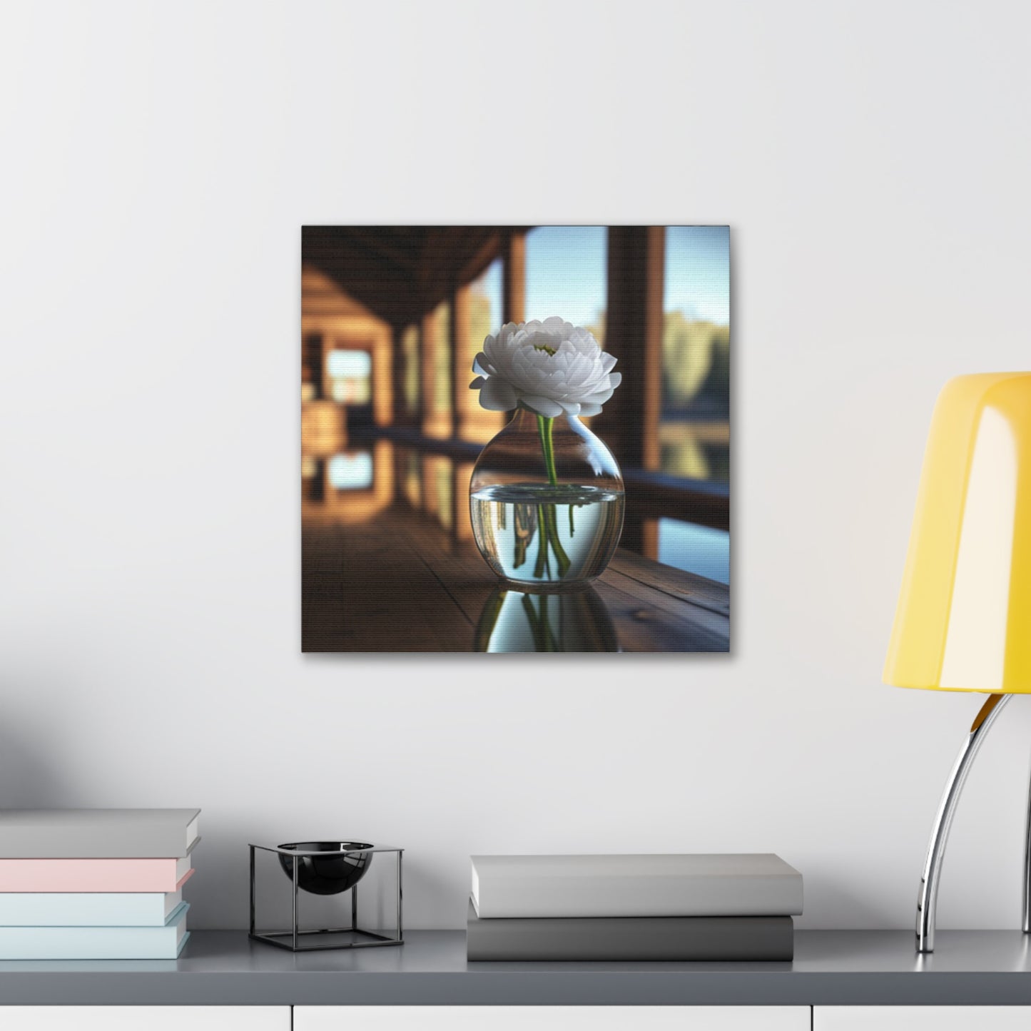 Canvas Gallery Wraps White Peony glass vase 3