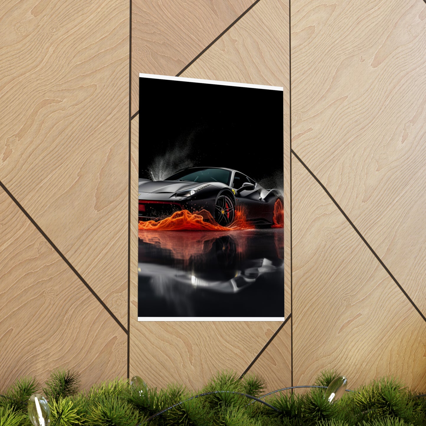 Premium Matte Vertical Posters Ferrari Water Splash 3