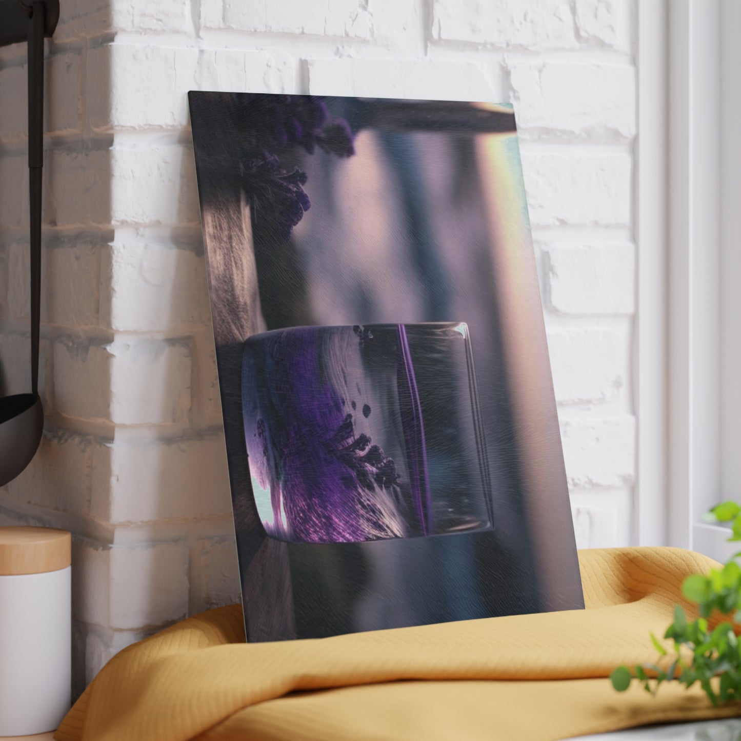 Glass Cutting Board Lavender in a vase 4