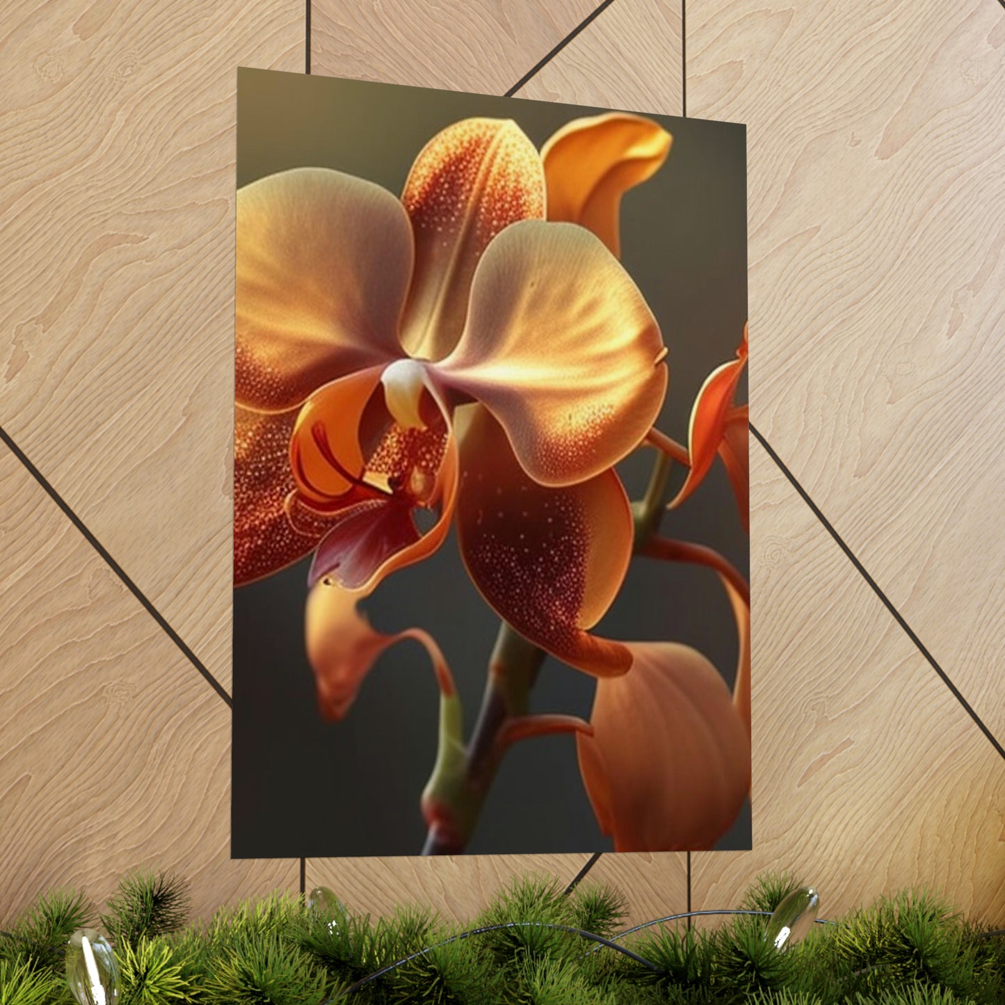 Premium Matte Vertical Posters Orange Orchid 1