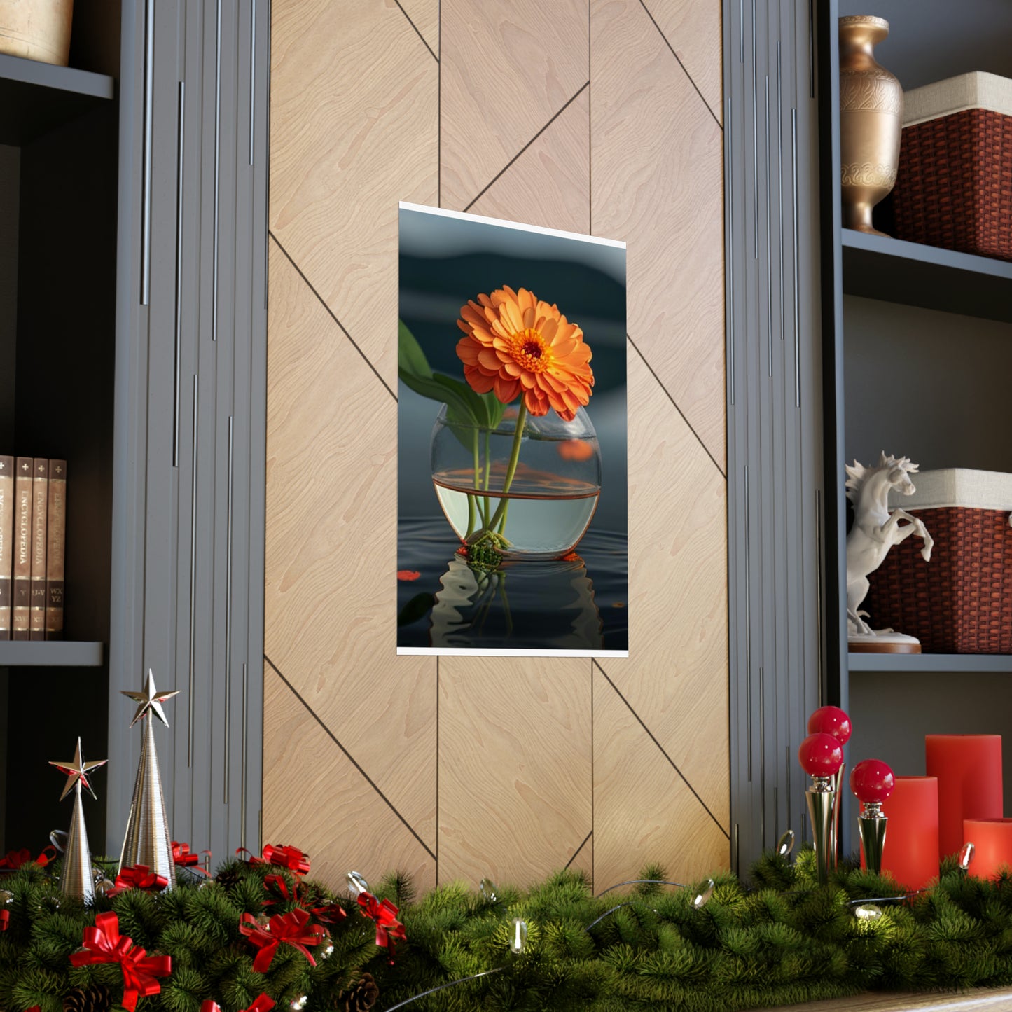 Premium Matte Vertical Posters Orange Zinnia 2