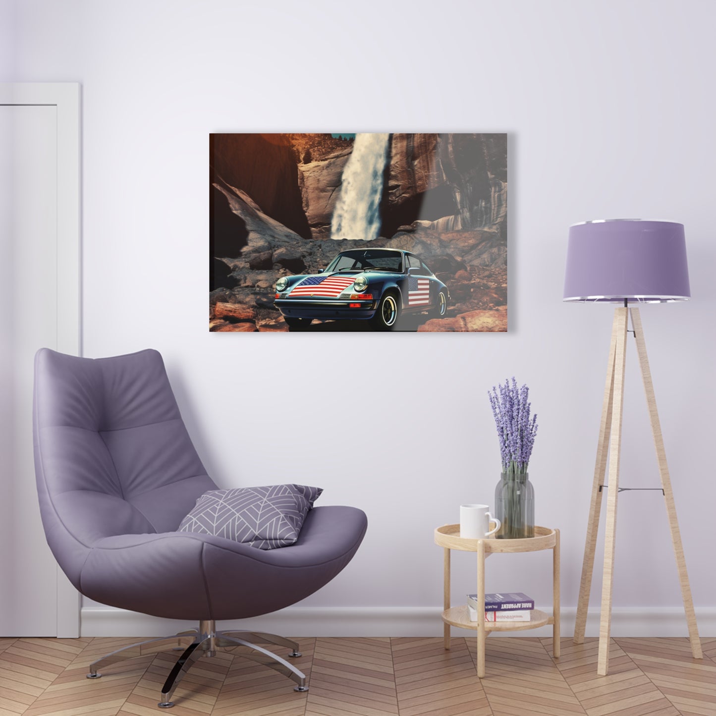 Acrylic Prints American Flag Porsche Abstract 2