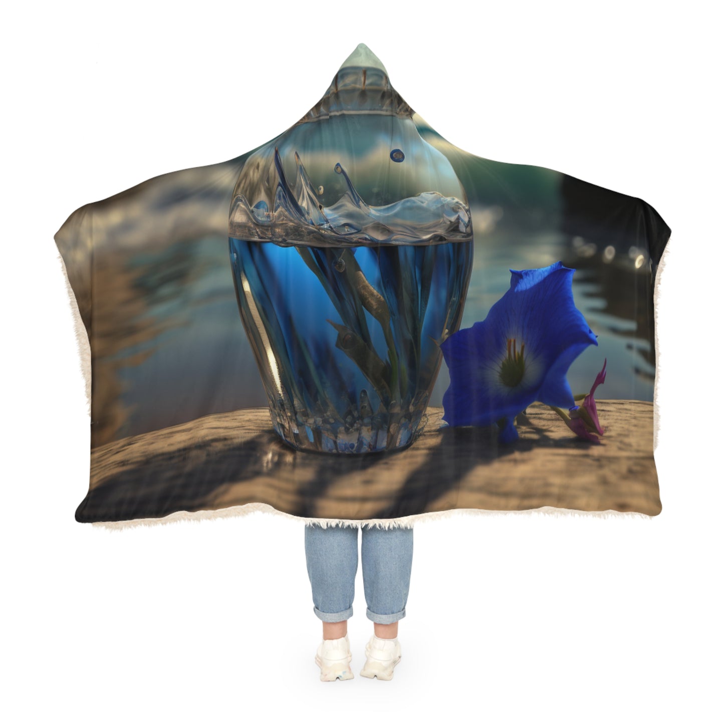 Snuggle Hooded Blanket Bluebell 1