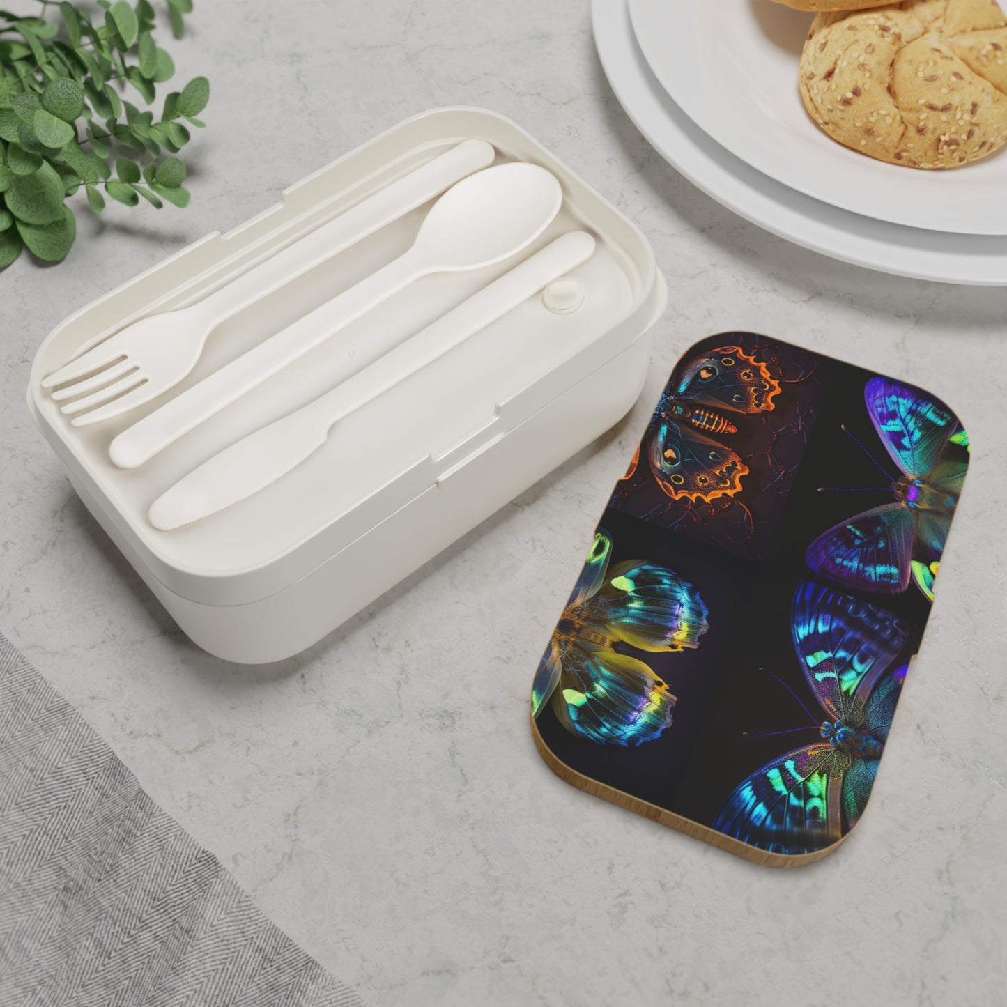 Bento Lunch Box Neon Hue Butterfly 5